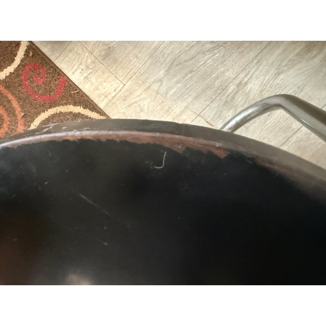 Black Vintage Royal Chrome Round 2-Tier Side Table For Sale - Image 8 of 8