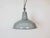 Industrial grey enamel factory pendant light made in United Kingdom during the 1960s. White enamel inside the shade. Iron...
