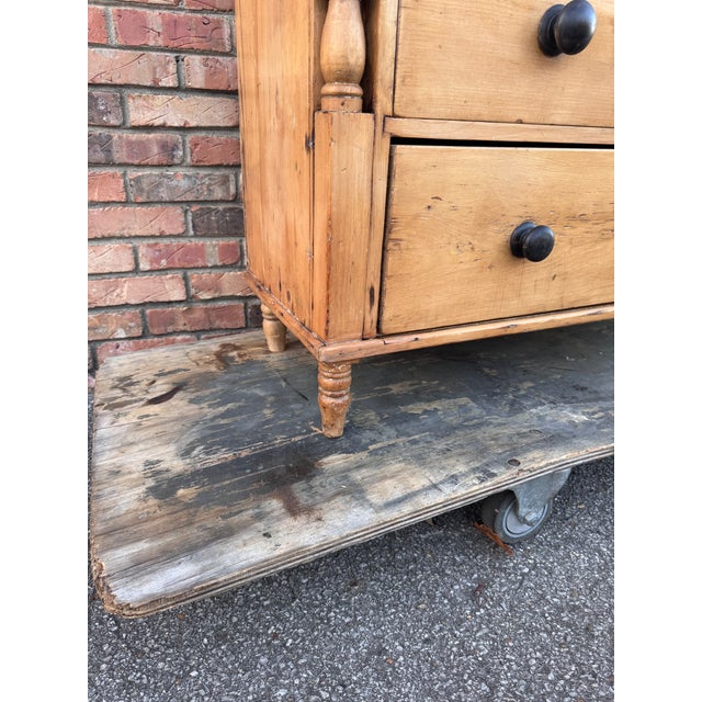 Wood 19th Century 2 Over 2 Pine Chest of Drawers For Sale - Image 7 of 11