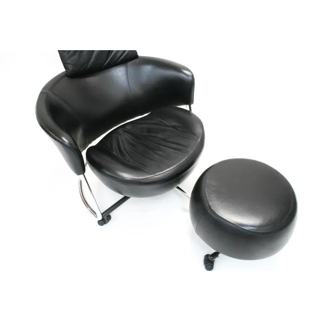 1990s Adjustable Leather Girotonda Lounge Chair by Francesco Binfaré for Cassina, 1990s For Sale - Image 5 of 14