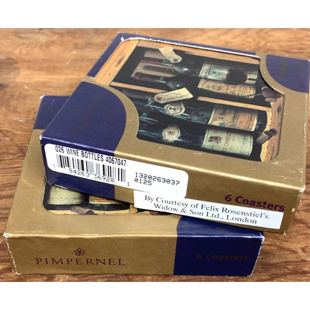 12 Pimpernel Coasters Wine Bottles Trompe l'Oeil Painting Raymond Campbell For Sale In Richmond - Image 6 of 8
