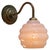 Mid-Century Modern French Pink Clichy Glass Brass Wall Lamp For Sale - Image 3 of 6
