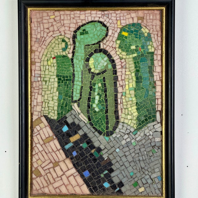 Figurative Magnificent Vintage MCM Abstract Figurative Mosaic Framed Wall Art For Sale - Image 3 of 9