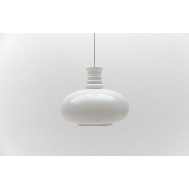 White Milk Glass Ceiling Lamp from Peill & Putzler, 1960s For Sale - Image 4 of 13