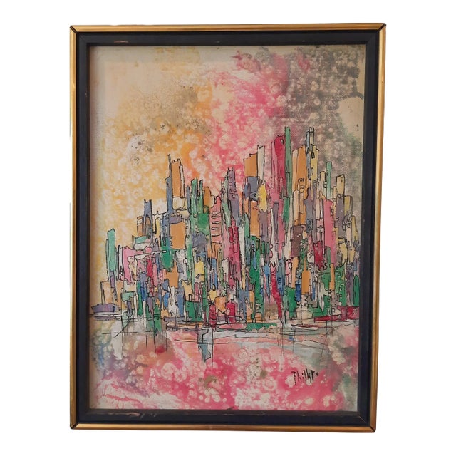 Nyc New York Abstract Painting City Skyline Modern Art For Sale