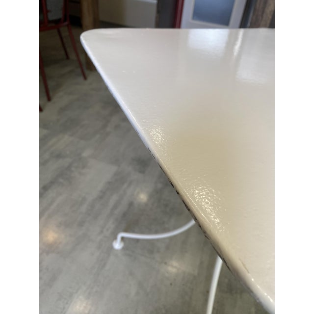 1950s Square White Garden Table in Metal, 1950s For Sale - Image 5 of 18