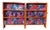 1970s One of a Kind Handmade Folding Sewing & Craft Cabinet Folk Art Organizer For Sale