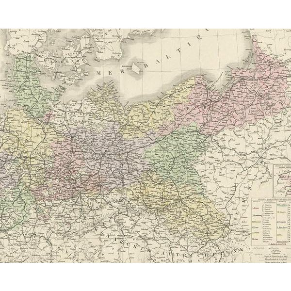 Antique Map of the Prussian Monarchy by Levasseur, 1875 For Sale - Image 4 of 10