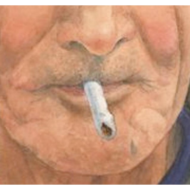 Spanish Fisherman Watercolor Painting For Sale - Image 4 of 4