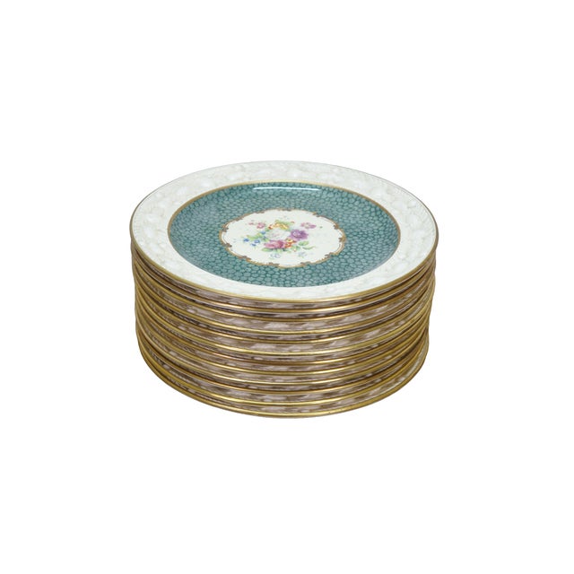 Victorian Antique English Adams Royal Ivory Titian Ware Dinner Plates - Set of 12 For Sale - Image 3 of 10
