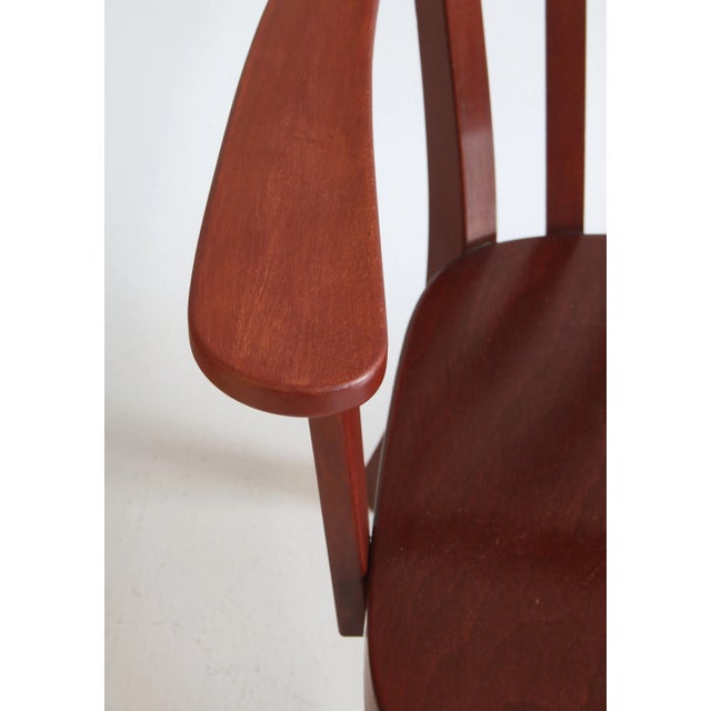 Set of Danish Canada Armchairs in Stained Beech by Fritz Hansen, 1940s For Sale - Image 12 of 18
