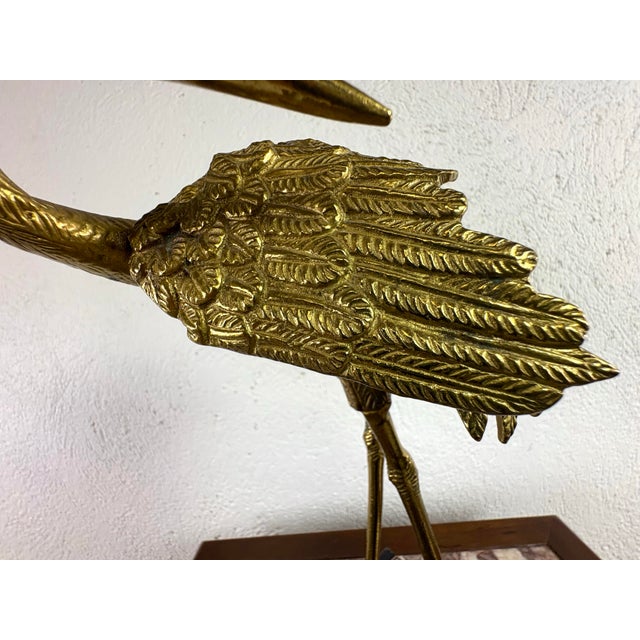 Mid-Century Vintage Maison Bagues Solid Brass Heron Sculpture For Sale - Image 9 of 11