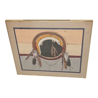 Larry Fodor Crow Shield Lithograph, 1981, Framed For Sale