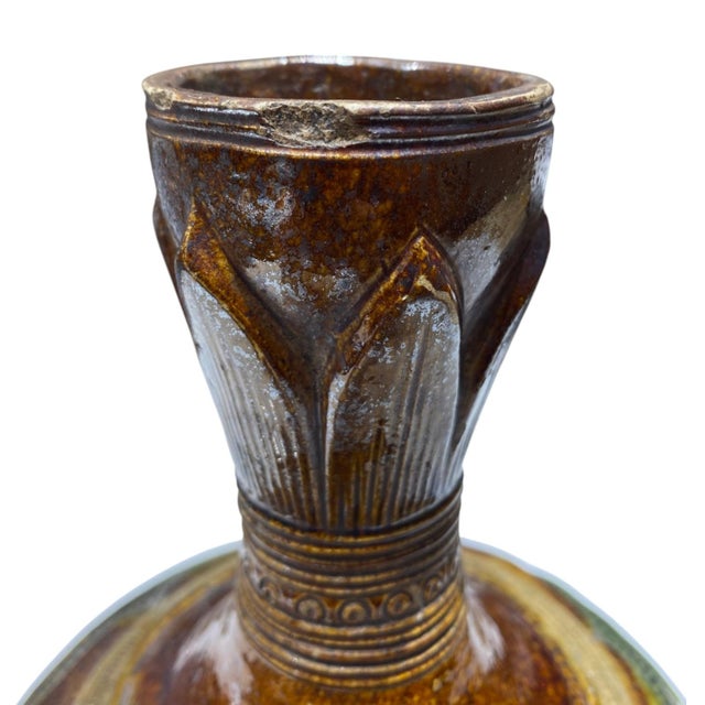Antique Chinese Vase Sancai-Glazed Vase, Liao Dynasty (907-1125) Asian Pottery For Sale - Image 9 of 15