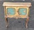 Rococo Antique 1920s Petite Marble Top Italian Rococo Chinoiserie Style Painted Commode Cabinet For Sale - Image 3 of 13