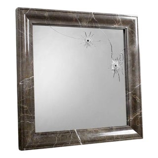 Seven Years Square Wall Mirror with Marble Frame by Barberini & Gunnell For Sale