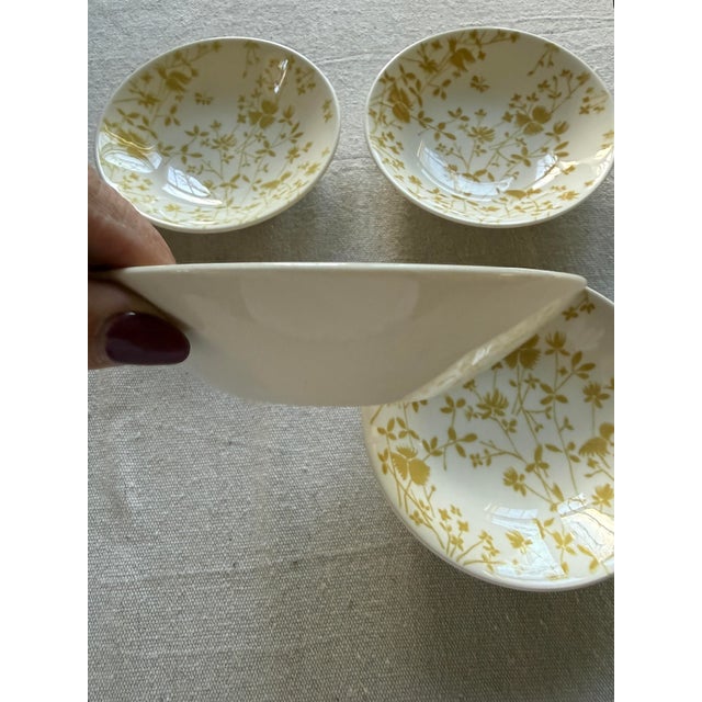1960s Set of 4 Sheffield Ironstone Golden Meadow 6.25” Small Bowls 1950s Vintage English Ironstone For Sale - Image 5 of 6