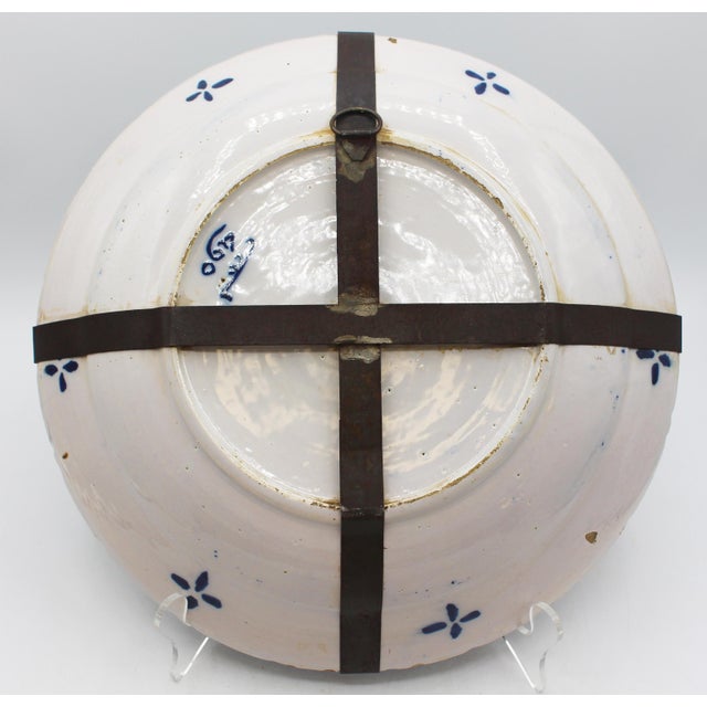 Delft Mid-18th Century Dutch Delft Shaped Large "Orange Tree" Pattern Charger For Sale - Image 4 of 7