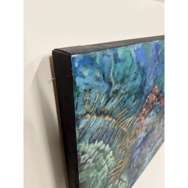 2000, Undersea Landscape, Contemporary Abstract Expressionist, Acrylic Painting on Canvas, Artist Louise Freshman Brown For Sale In Jacksonville, FL - Image 6 of 8