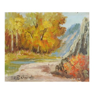 Vintage 1967 Plein Air Twining New Mexico Landscape Painting For Sale