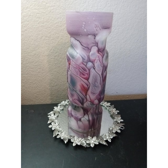GORGEOUS Art Noveau Reuven Glass 9.5" Tubular Vase From Israel The GORGEOUS Reuven Glass 9.5" Tubular Vase is a stunning...