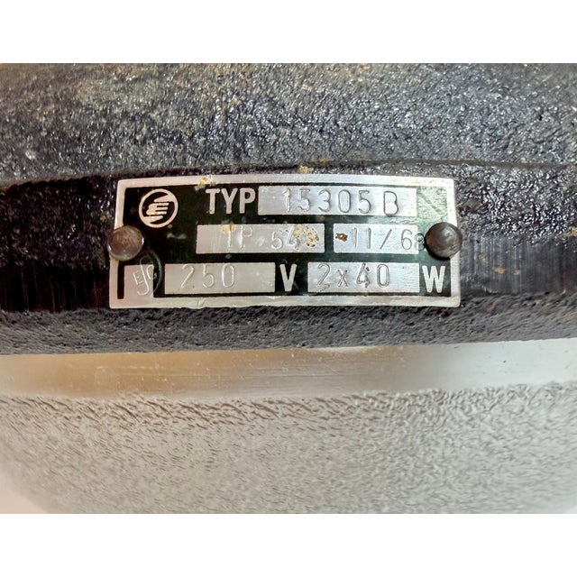 Industrial Black Cast Iron Ceiling Light from Elektrosvit, 1960s For Sale - Image 9 of 15