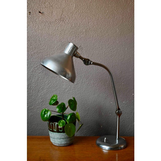 Industrial Industrial GS1 Gooseneck Desk Lamp in Chrome-Plated Aluminum from Jumo, 1960s For Sale - Image 3 of 12