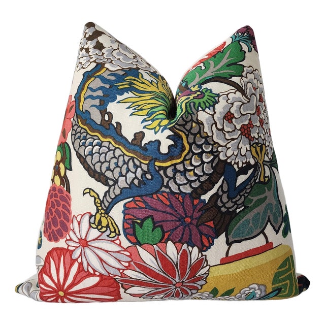 Schumacher Chiang Mai Dragon Designer Throw Pillows For Sale