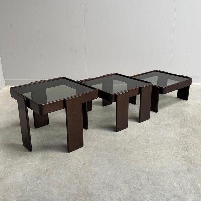 Black Vintage Cassina Nesting Tables by Gianfranco Frattini, Italy 1960s, Set of 3 For Sale - Image 8 of 13