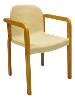 Mid 20th Century Gerd Lange Thonet Molded Plastic and Birch Wood Mid Century Modern Arm Chair