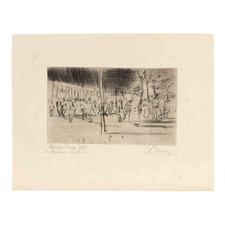 Anselmo Bucci, Paris qui Bouge, Rumeur Sinistre, Etching, 1909 For Sale