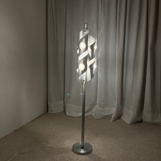 1970s Space Age Brushed Aluminum Floor Lamp, 1970s For Sale - Image 5 of 17