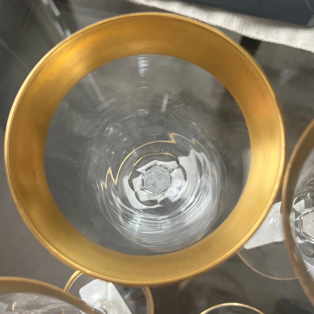 Early 20th Century Tiffin Franciscan “Minton” Optic Water Goblets - Set of 6 For Sale - Image 12 of 12