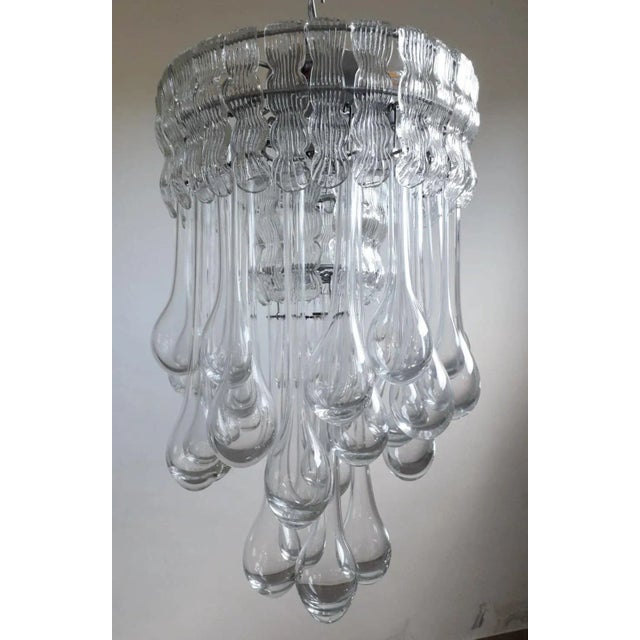 Mid 20th Century Murano Droplets Chandelier For Sale - Image 4 of 10