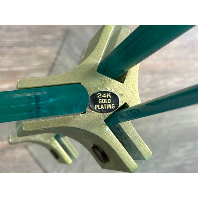 Leon Rosen 1970s Attributed to Leon Rosen for Pace Collection Glass & Bronze Console Table For Sale - Image 4 of 11