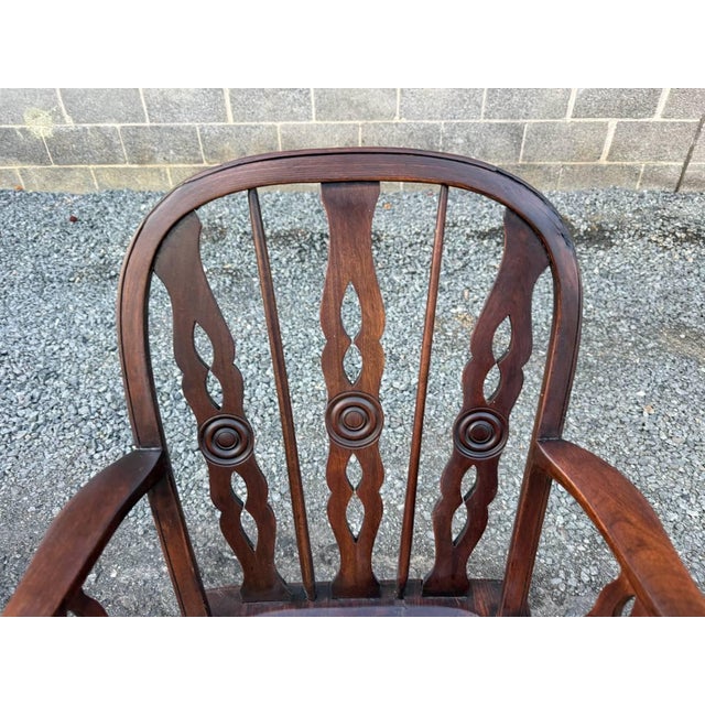 Pair of 19th Century Low Back Solid Wood Windsor Armchairs For Sale In Washington DC - Image 6 of 16