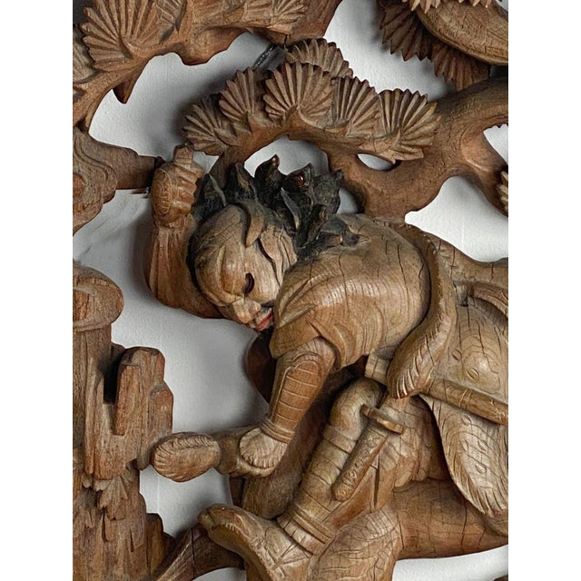 Japanese Keyaki Wood Carving | Chairish