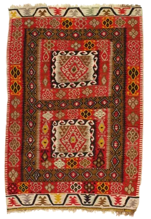 Pasargad Multi Color Persian Kilim - 3′4″ × 4′11″