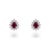 VRJewels 18k Gold Natural Vivid Red Ruby & Diamond Sunburst Stud Earring- A Pair For Sale - Image 4 of 14