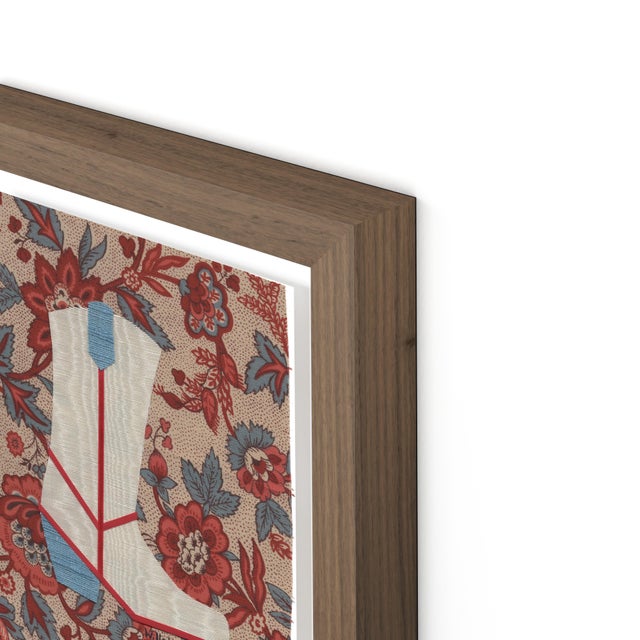 DESCRIPTION: Hattie the Cowboy Boot by Willa Heart in Walnut Frame, Mini Art Print This is a print of a handmade fabric...