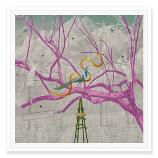 Contemporary The Peacock by Steve Moors, 26"x26" Framed For Sale