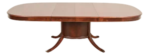 Romweber Regency Flame Mahogany Pedestal Extension Dining Table, Newly Refinished