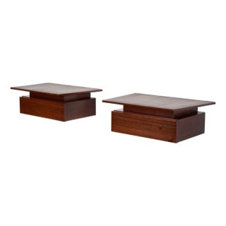 Pair of Petite Danish Modern Single-Drawer Floating Nightstands in Rosewood For Sale