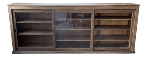 Pine and Oak Sideboard with Glass Doors, 1950s