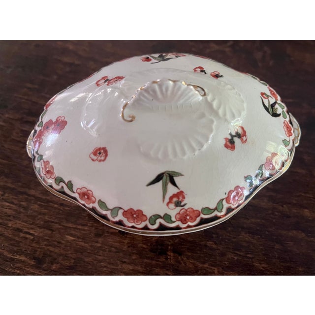 Ceramic Late 1800s English Imari Style Miniature Sauce Tureen With Tiered Double Underplates For Sale - Image 7 of 18