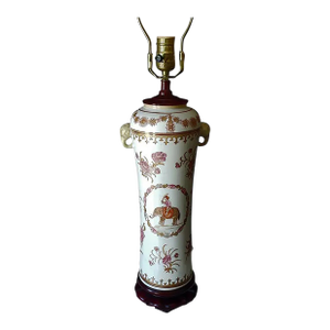 Chinese Famille Rose Porcelain Vase Table Lamp Qing