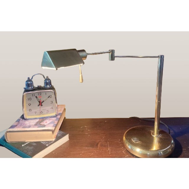 Relco Milan Italy Table Lamp with Brass Swing Arm from Gianfranco frattini, 1970s For Sale - Image 4 of 14