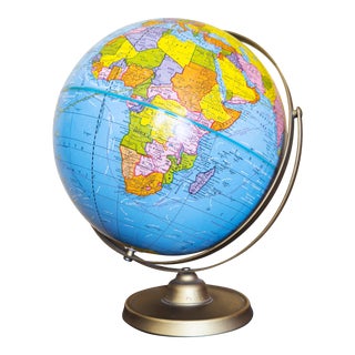 Vintage, Mid-Century Modern Scholastic World Globe by the George F. Cram Co., Inc. For Sale