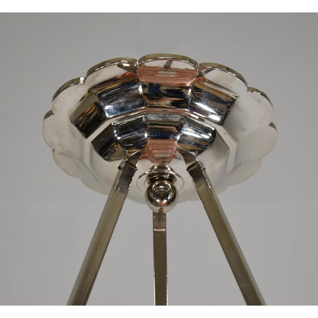 French Art Deco Pendant Light by Jean Gauthier Ejg Ezan 1930s France For Sale - Image 10 of 12