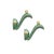 Art Deco Green Ceramic Wall Sconces with Gold Accents, 1930s, Set of 2 For Sale - Image 10 of 10